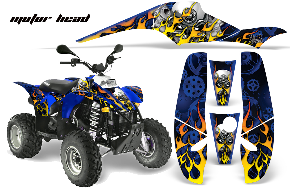 Polaris Scrambler 500 Trlblazer 350 Graphics Motorhead Blue